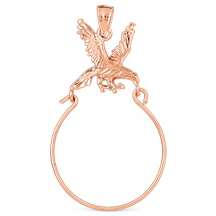 Eagle Charm Holder Charm Pendant 14k Gold Rose Gold 14k