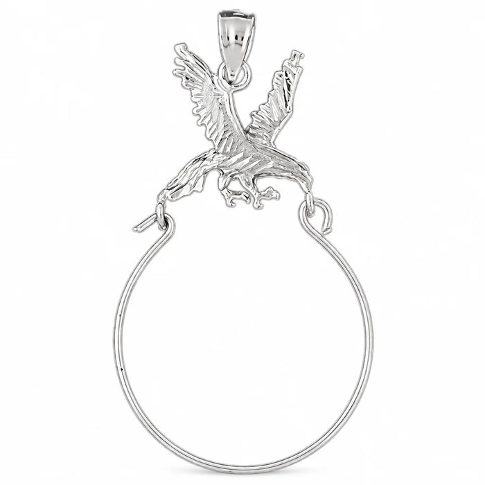Eagle Charm Holder Charm Pendant 14k Gold White Gold 14k