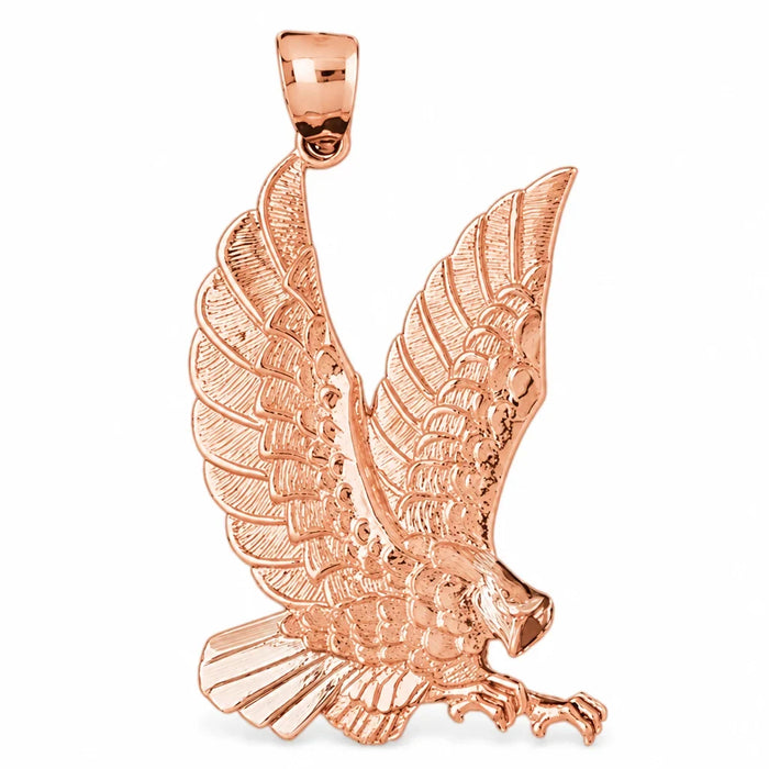 Eagle Charm Pendant 14k Two Tone Yellow and White Gold (12.4 Grams)