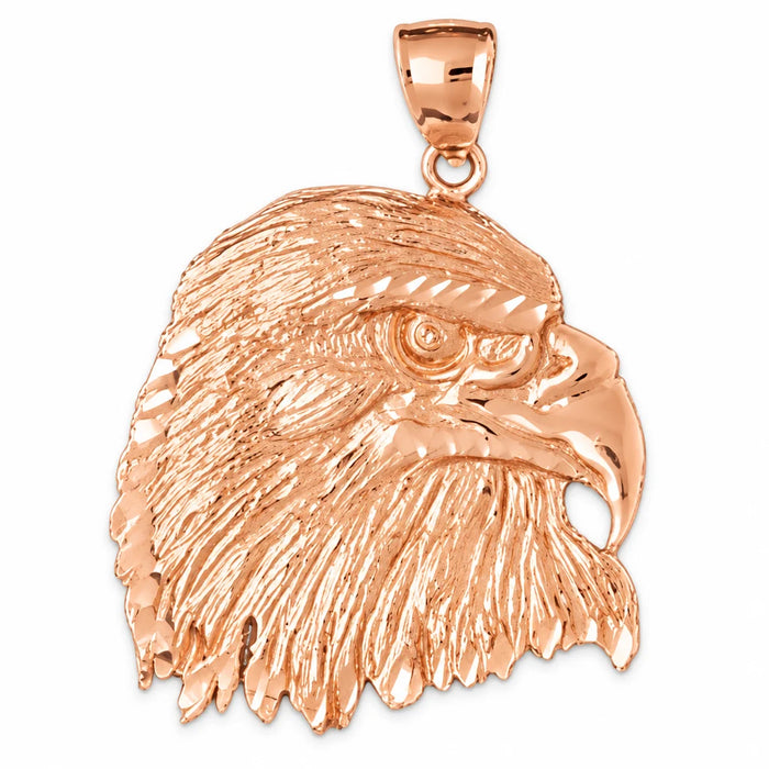 Eagle Head Charm Pendant 14k Gold (8.2 Grams) Rose Gold 14k