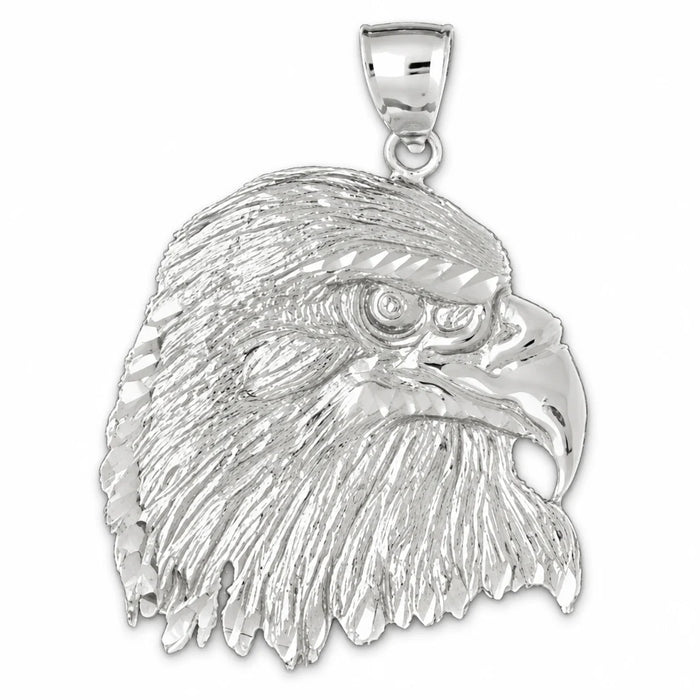 Eagle Head Charm Pendant 14k Gold (8.2 Grams) White Gold 14k