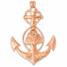 Eagle Head On Anchor Charm Pendant 14k Gold Rose Gold 14k