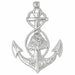 Eagle Head On Anchor Charm Pendant 14k Gold White Gold 14k