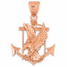 Eagle On Anchor Charm Pendant 14k Gold (10.7 Grams) Rose Gold 14k