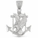 Eagle On Anchor Charm Pendant 14k Gold (10.7 Grams) White Gold 14k