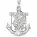 Eagle on Ancor Charm Pendant 14k Two Tone Yellow and White Gold (11.8 Grams) White Gold 14k