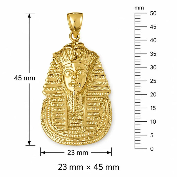 Egyptian Pharaoh Charm Pendant 14k White Gold