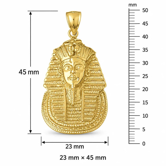 Egyptian Pharaoh Charm Pendant 14k White Gold