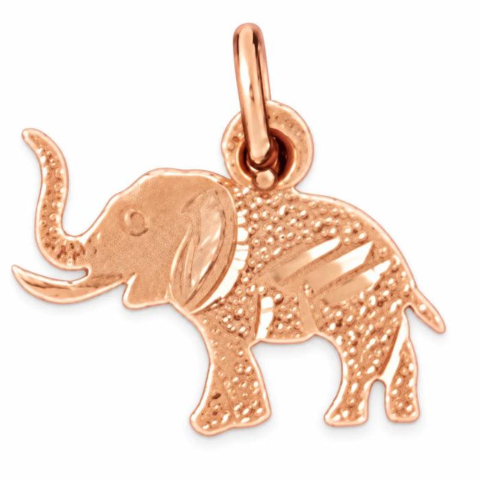 Elephant Charm Pendant 14k Gold (0.5 Grams) Rose Gold 14k
