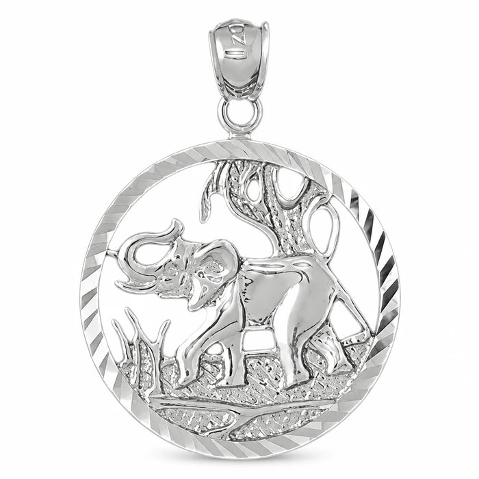 Elephant Charm Pendant 14k Gold (3.7 Grams) White Gold 14k