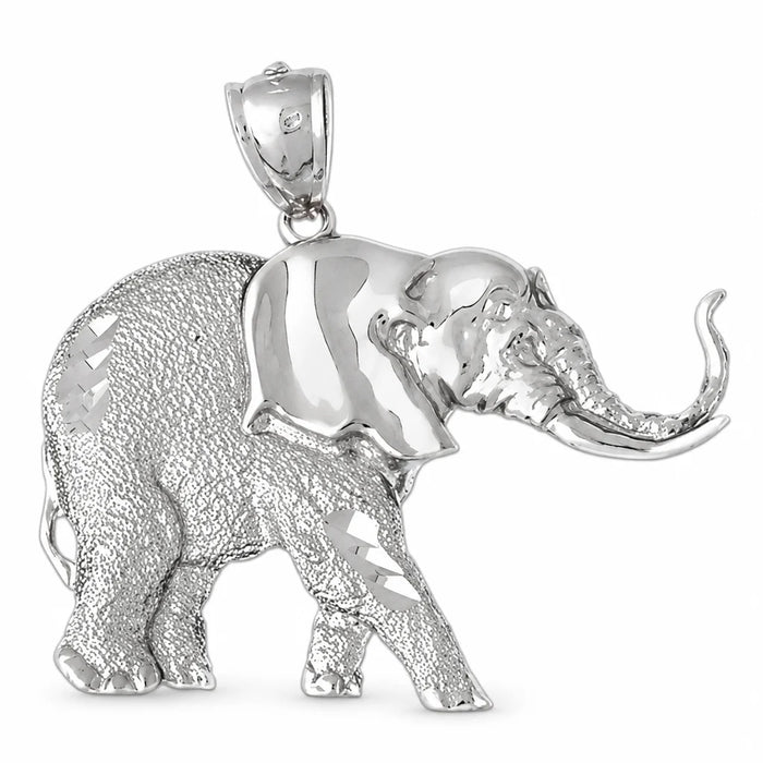Elephant Charm Pendant 14k Gold (4 Grams) White Gold 14k