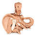 Elephant Head Charm Pendant 14k Gold (1.7 Grams) Rose Gold 14k
