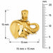 Elephant Head Charm Pendant 14k Gold (1.7 Grams) Yellow Gold 14k