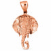 Elephant Head Charm Pendant 14k Gold (13-7 Grams) Rose Gold 14k