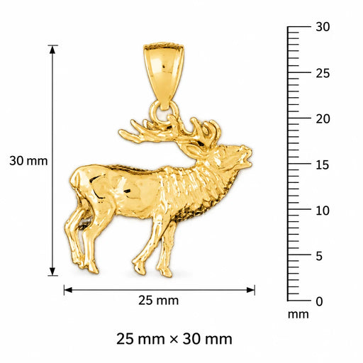 Elk Charm Pendant 14k Gold (5.2 Grams) Yellow Gold 14k