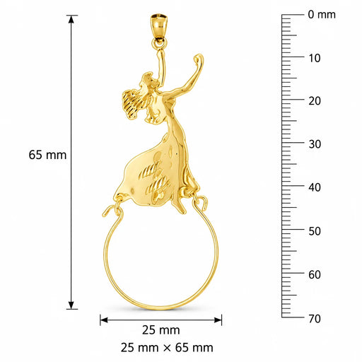 Fairy Charm Holder Charm Pendant 14k Gold Yellow Gold 14k