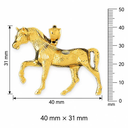 Farm Horse Charm Pendant 14k Gold (9.3 Grams) Yellow Gold 14k