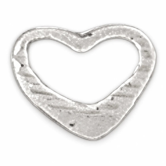Floating Heart Charm Pendant 14k Gold (0.4 Grams) White Gold 14k