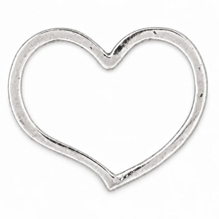 Floating Heart Charm Pendant 14k Gold (0.6 Grams) White Gold 14k