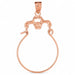 Flower Charm Holder Charm Pendant 14k Gold (1.5 Grams) Rose Gold 14k