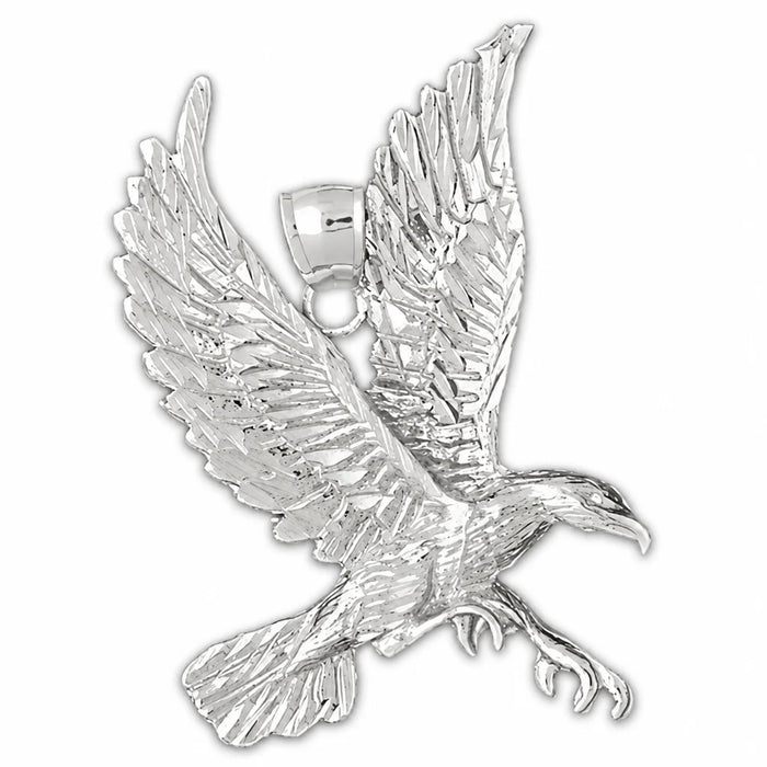 Flying Eagle Charm Pendant 14k Gold (11.3 Grams) White Gold 14k