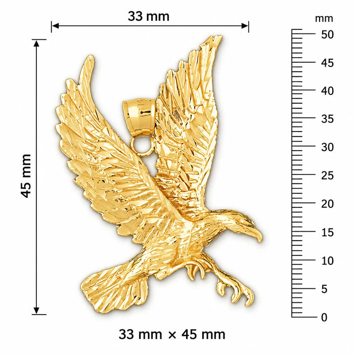 Flying Eagle Charm Pendant 14k Gold (11.3 Grams) Yellow Gold 14k