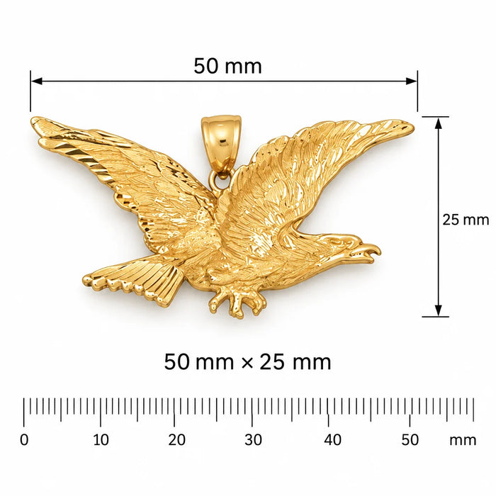 Flying Eagle Charm Pendant 14k Gold (12.2 Grams) Yellow Gold 14k
