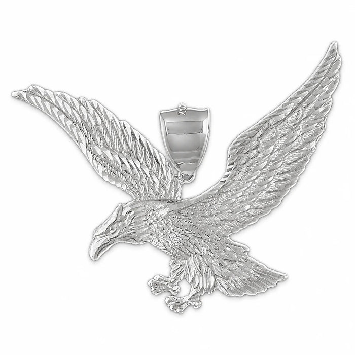 Flying Eagle Charm Pendant 14k Gold (13.1 Grams) White Gold 14k