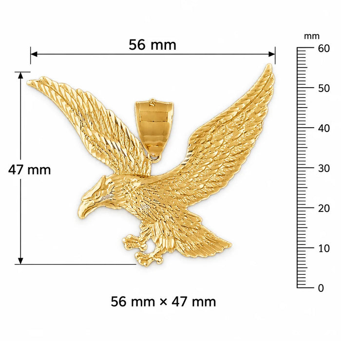 Flying Eagle Charm Pendant 14k Gold (13.1 Grams) Yellow Gold 14k
