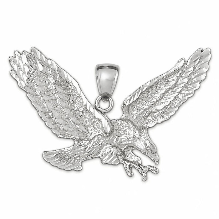 Flying Eagle Charm Pendant 14k Gold (13.2 Grams) White Gold 14k