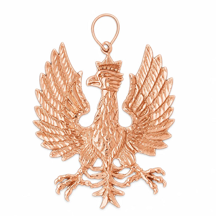 Flying Eagle Charm Pendant 14k Gold (17.1 Grams) Rose Gold 14k