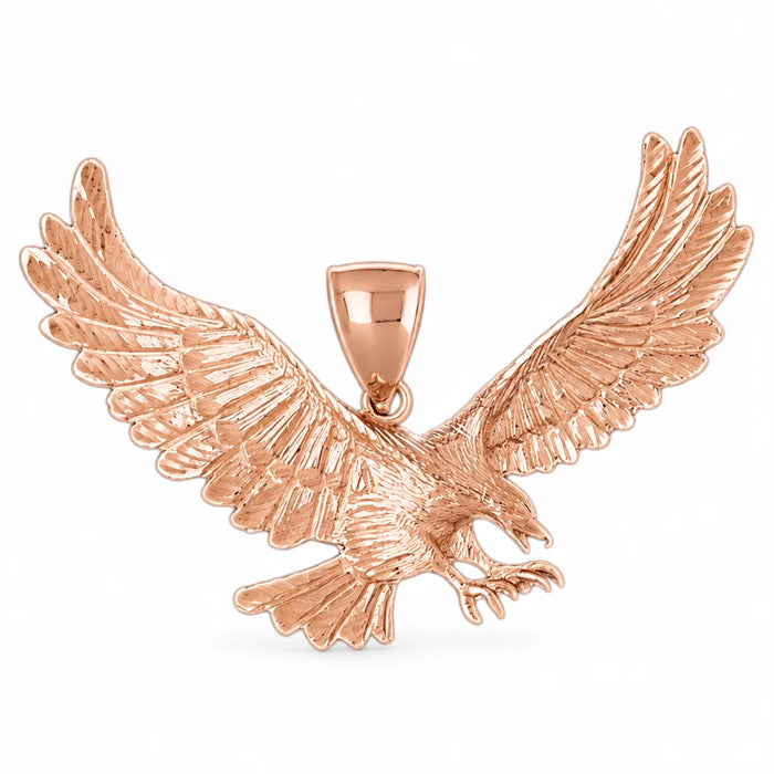 Flying Eagle Charm Pendant 14k Gold (17.2 Grams) Rose Gold 14k