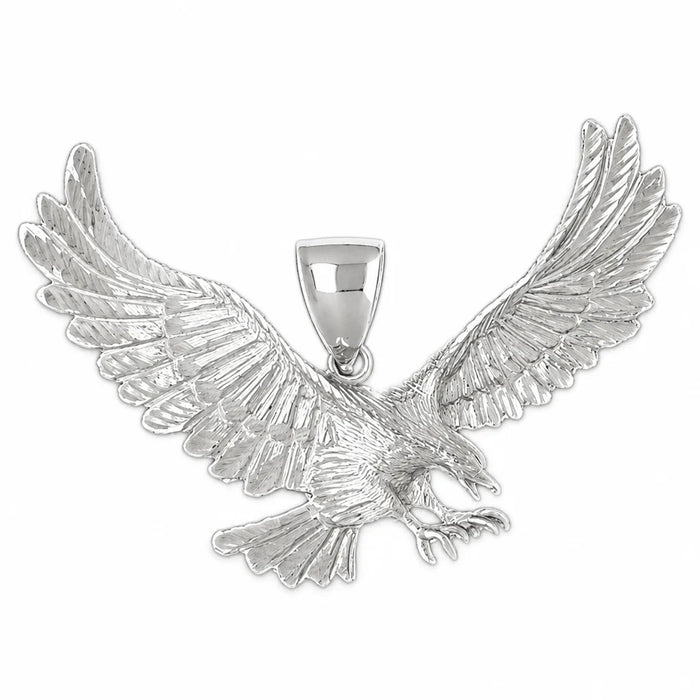 Flying Eagle Charm Pendant 14k Gold (17.2 Grams) White Gold 14k