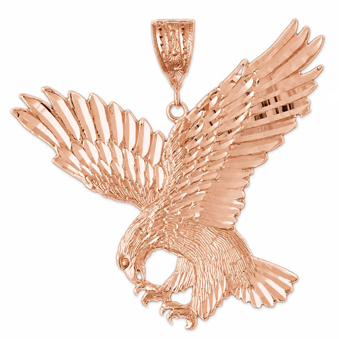 Flying Eagle Charm Pendant 14k Gold (21.6 Grams) Rose Gold 14k