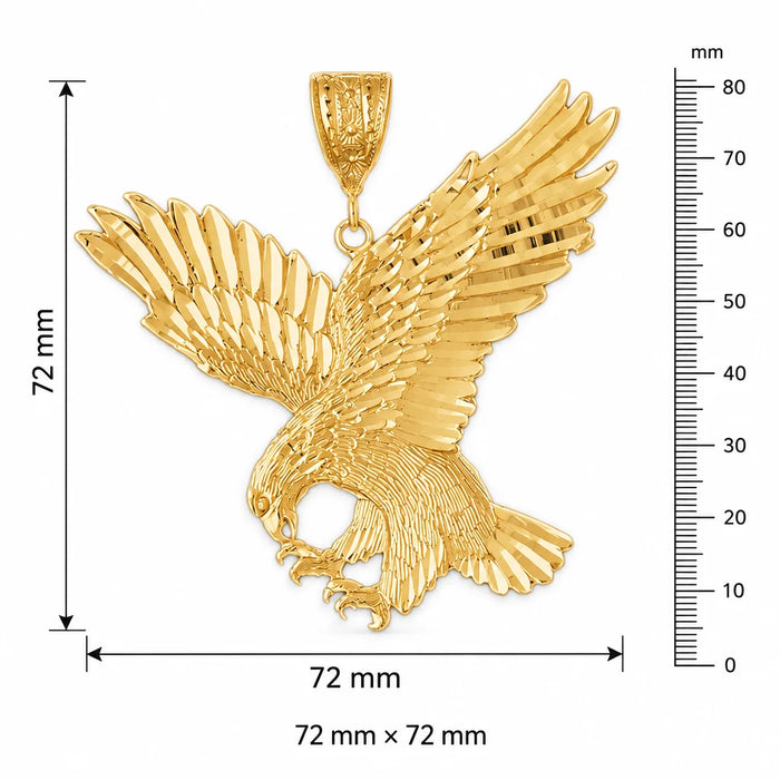 Flying Eagle Charm Pendant 14k Gold (21.6 Grams) Yellow Gold 14k