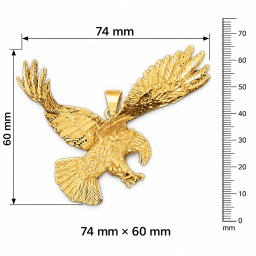 Flying Eagle Charm Pendant 14k Gold (35.6 Grams) Yellow Gold 14k