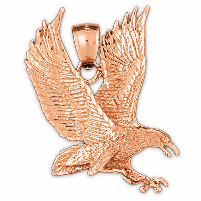 Flying Eagle Charm Pendant 14k Gold (8.9 Grams) Rose Gold 14k