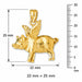 Flying Pig Charm Pendant 14k Gold Yellow Gold 14k