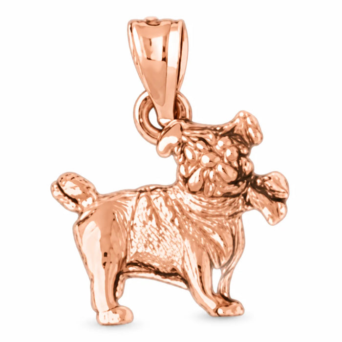 French Bulldog Dog Charm Pendant 14k Gold (3.4 Grams) Rose Gold 14k
