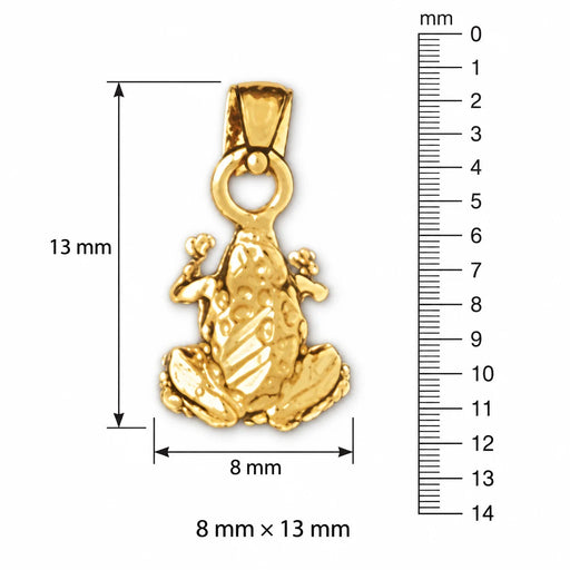 Frog Charm Pendant 14k Gold (0.7 Grams) Yellow Gold 14k