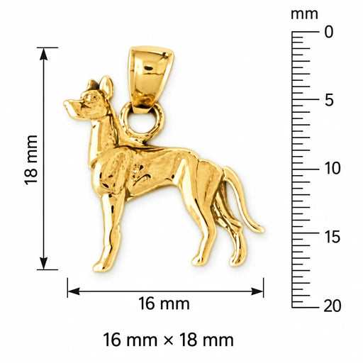 Great Dane Dog Charm Pendant 14k Gold Yellow Gold 14k