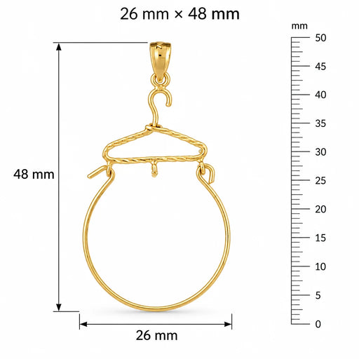 Hanger Charm Holder Charm Pendant 14k Gold (1.6 Grams) Yellow Gold 14k