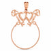 Heart Charm Holder Charm Pendant 14k Gold (1.7 Grams) Rose Gold 14k