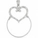 Heart Charm Holder Charm Pendant 14k Gold (2.2 Grams) White Gold 14k