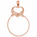 Heart Charm Holder Charm Pendant 14k Gold Rose Gold 14k