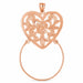 Heart Charm Holder Charm Pendant 14k Gold (3.9 Grams) Rose Gold 14k