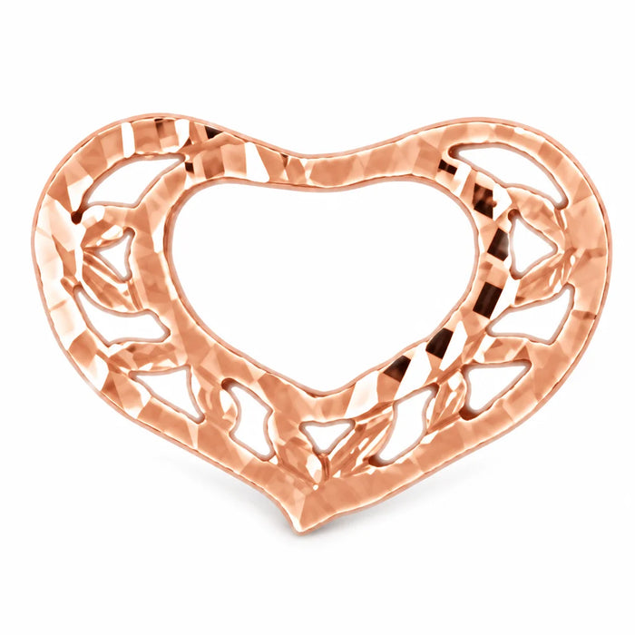 Heart Charm Pendant 14k Gold (0.3 Grams) Rose Gold 14k