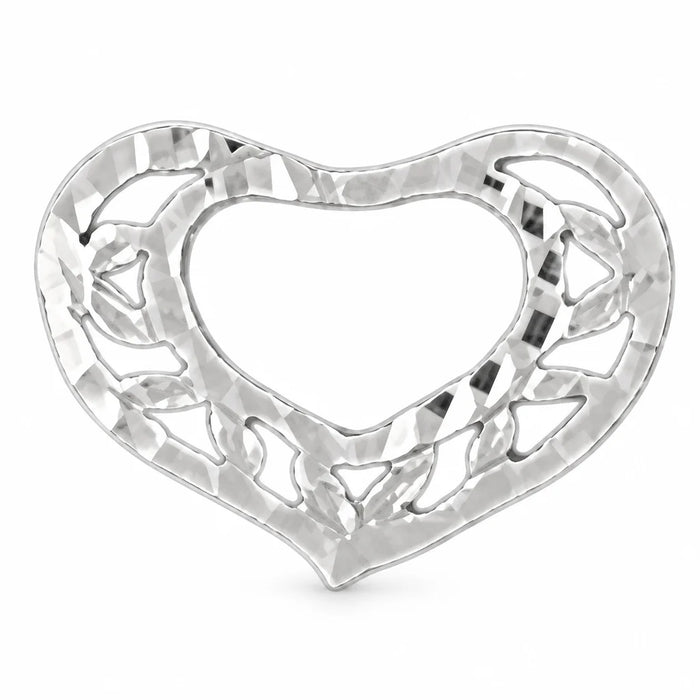 Heart Charm Pendant 14k Gold (0.3 Grams) White Gold 14k