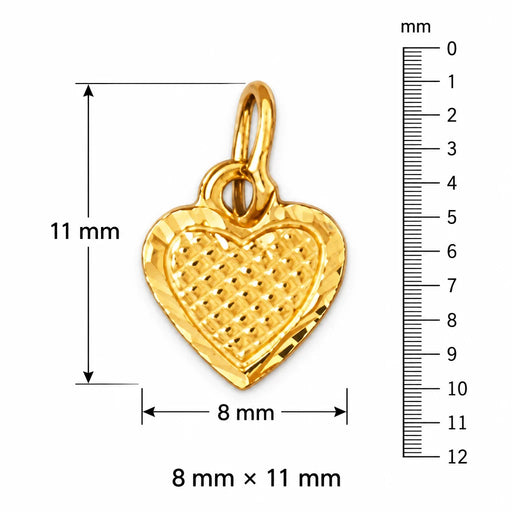 Heart Charm Pendant 14k Gold (0.4 Grams) Yellow Gold 14k