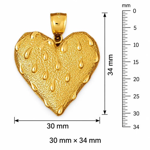 Heart Charm Pendant 14k Gold (11.8 Grams) Yellow Gold 14k
